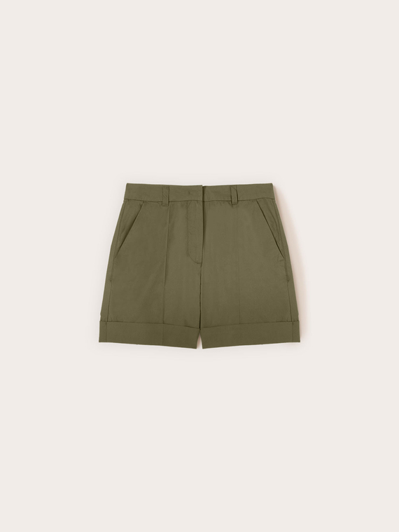Shorts a vita alta in cotone