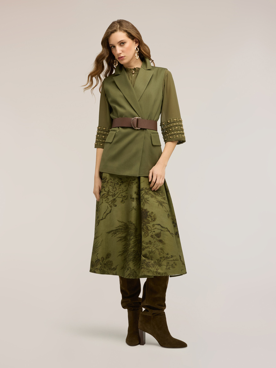 Gilet in poliviscosa con cintura