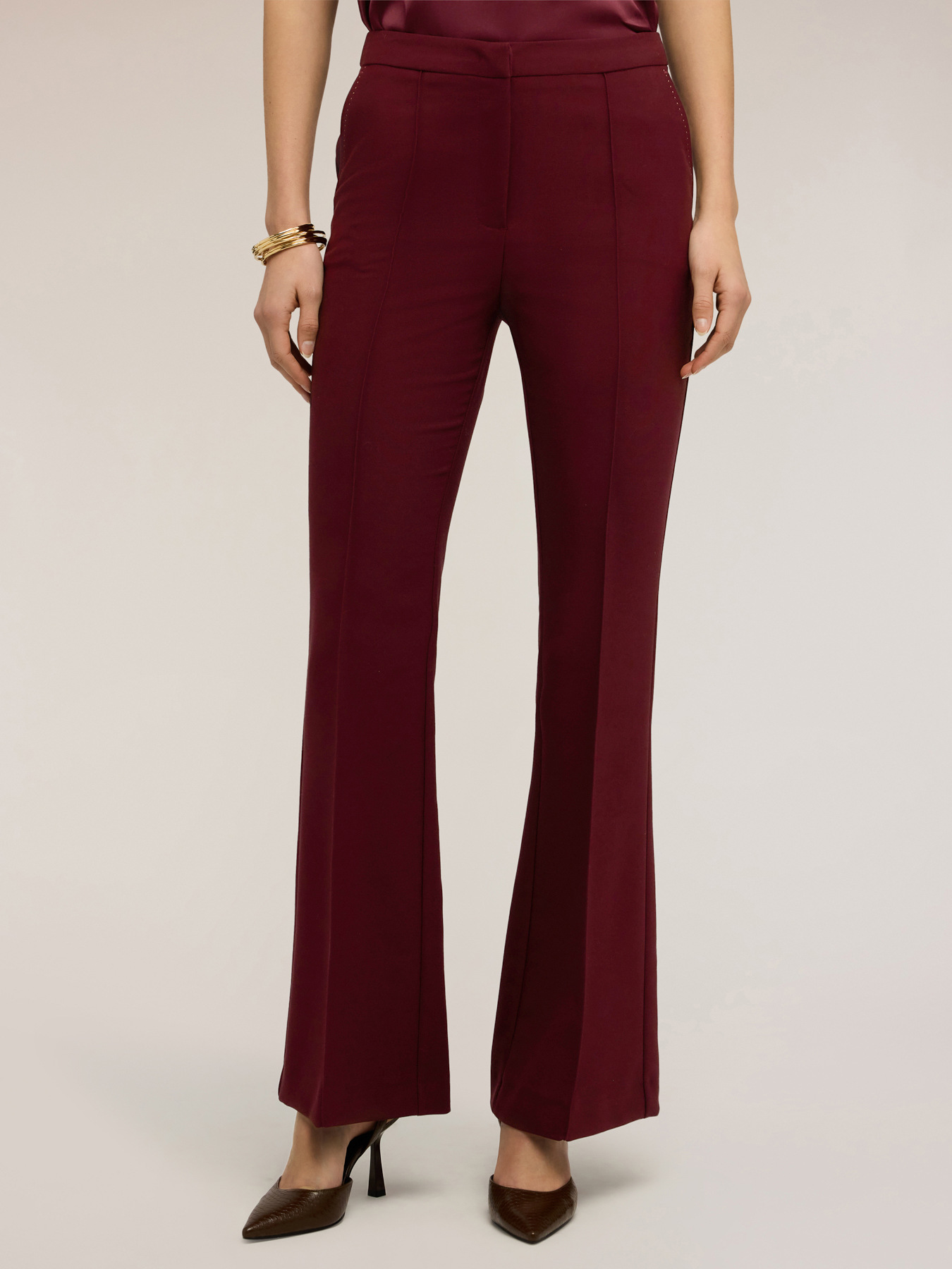 Pantaloni bootleg in poliviscosa image number 2