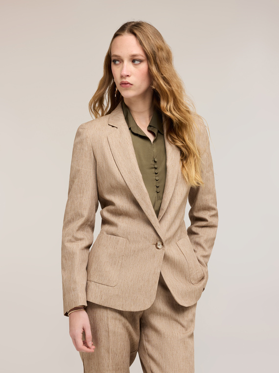 Blazer monopetto misto lino