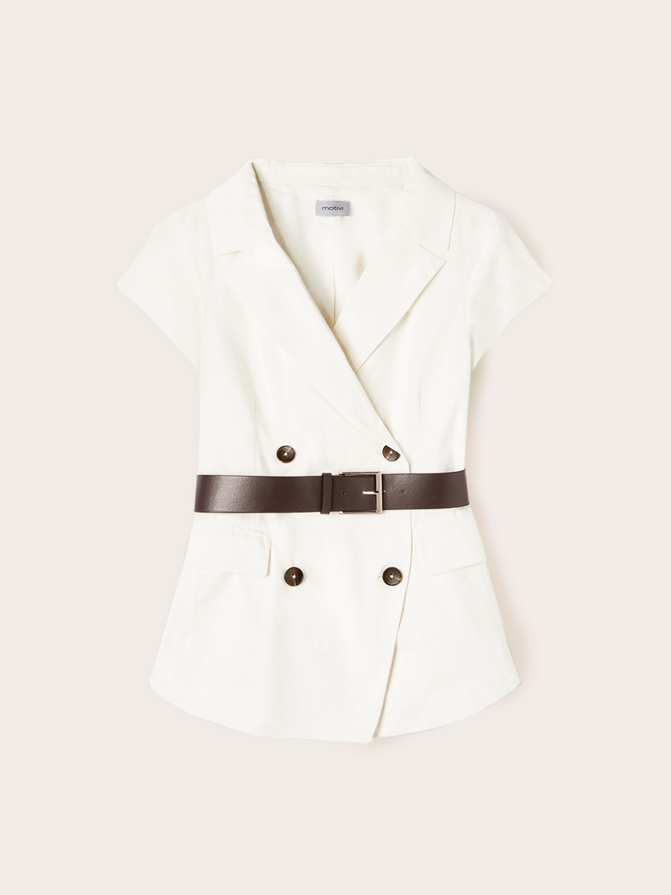 Blazer doppiopetto a manica corta image number 4