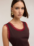 Top in jersey con bordo in maglia image number 2