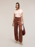 Pantaloni palazzo in raso jacquard image number 0