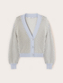 Cardigan corto in maglia lurex traforata image number 4