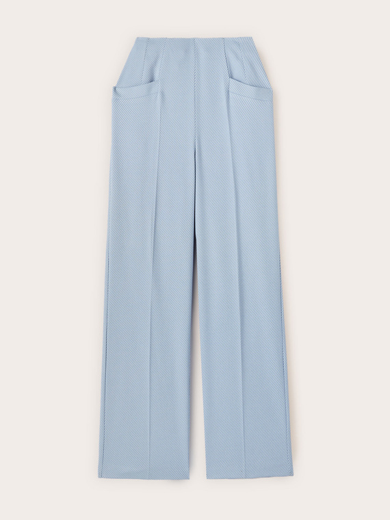 Pantaloni palazzo in tessuto tinto filo a righe