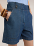 Shorts a vita alta in denim image number 2