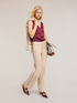 Blusa in raso a righe devor&eacute; image number 0