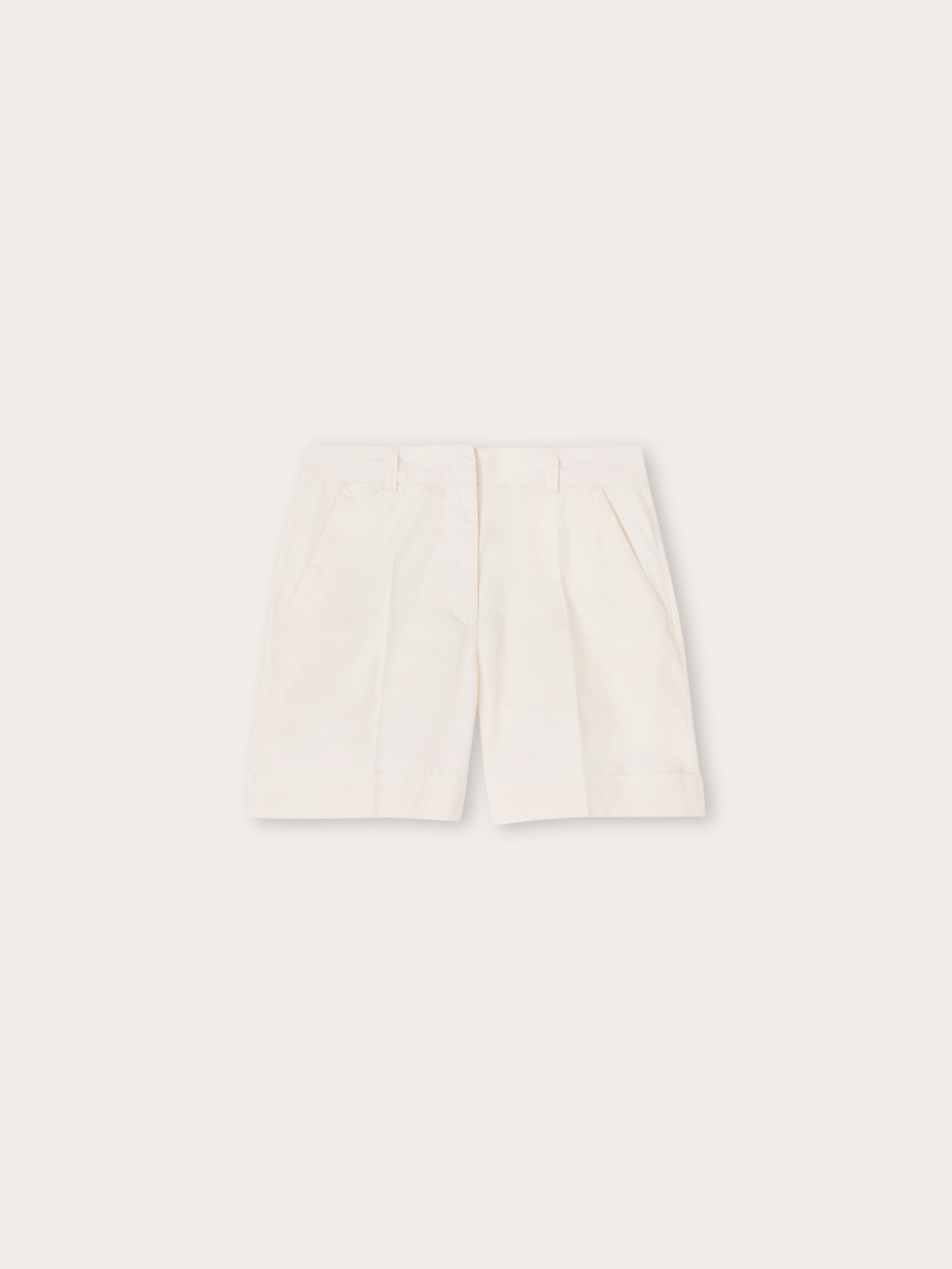 Shorts a vita alta in cotone image number 4