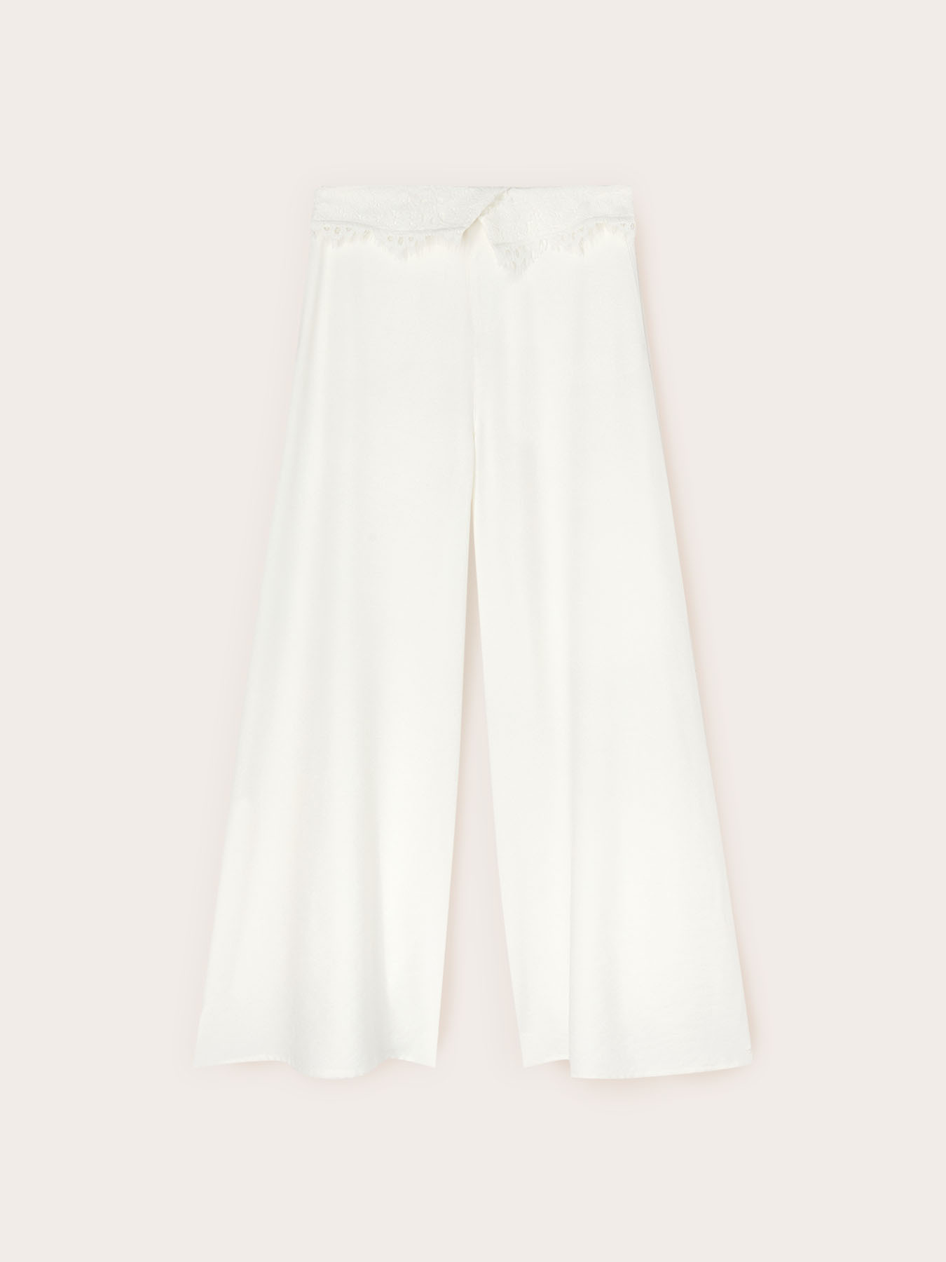 Pantaloni palazzo con dettaglio in pizzo image number 4