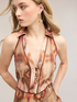 Vestito chemisier in tela con stampa ikat image number 3
