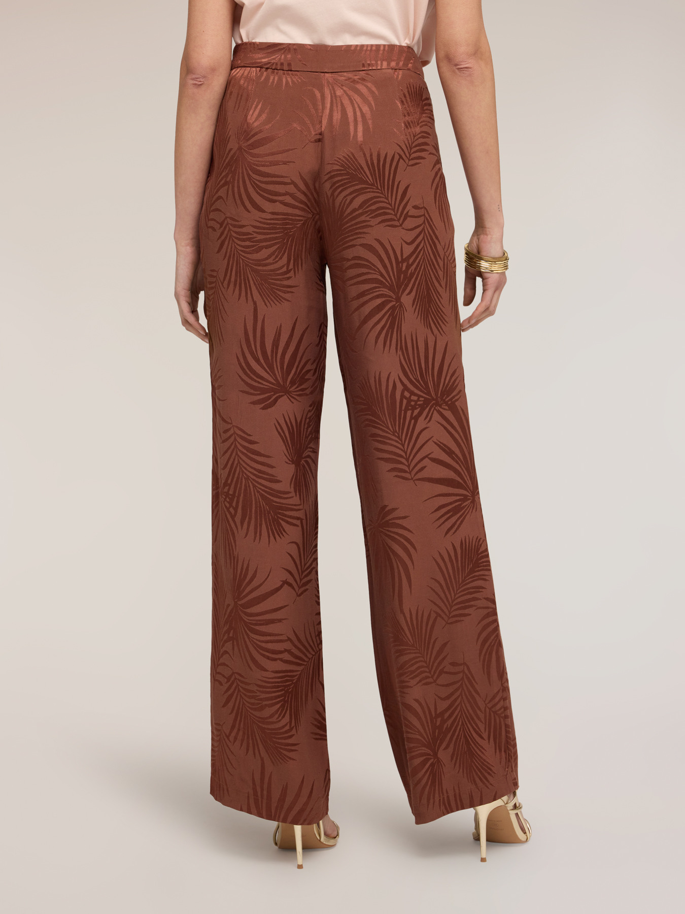 Pantaloni palazzo in raso jacquard image number 2