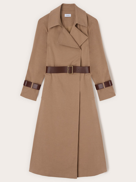 Trench in drill misto lyocell con cintura