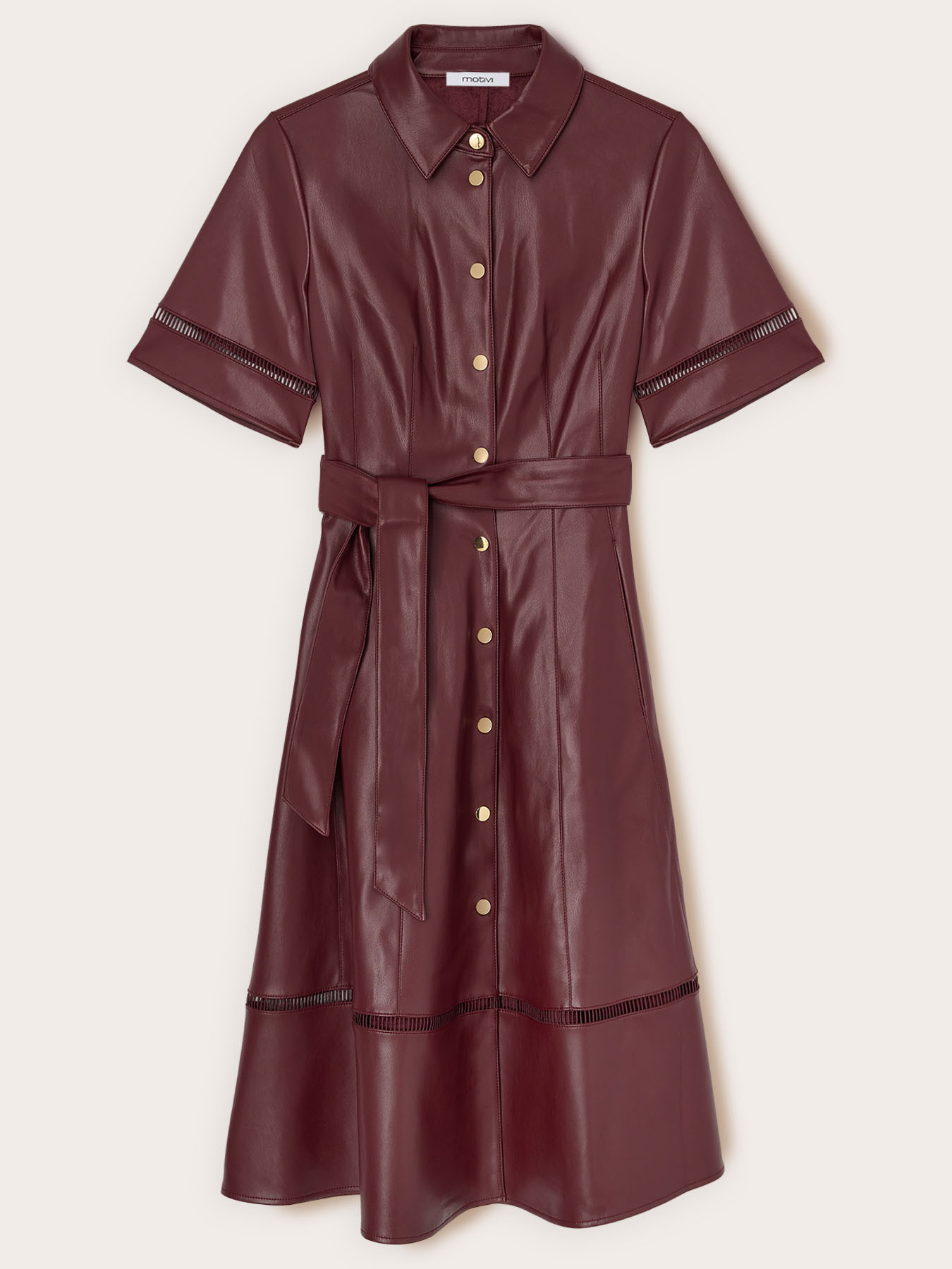 Vestito chemisier con dettagli traforati image number 4