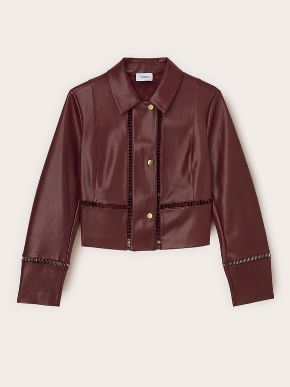 Giacca cropped con dettagli traforati