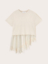 T-shirt con inserto in pizzo image number 3