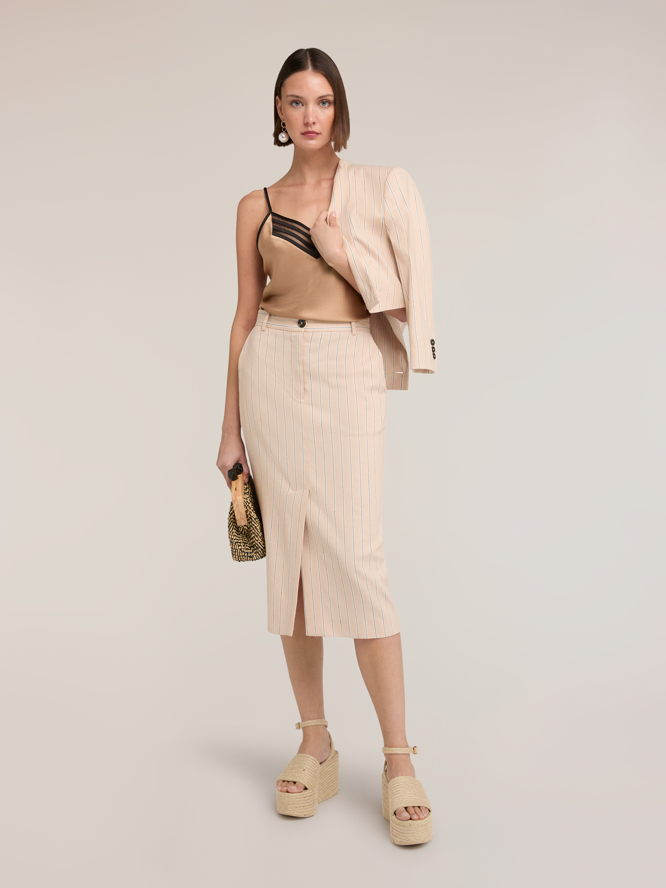 Top in raso con bordo in tulle image number 2