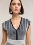 Vestito flare in maglia a righe image number 3