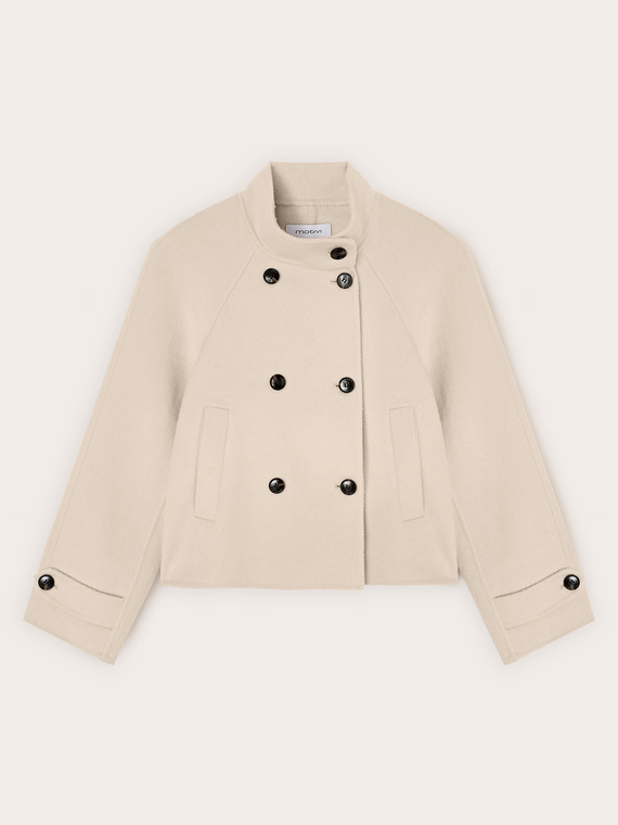 Cappotto caban in double misto lana