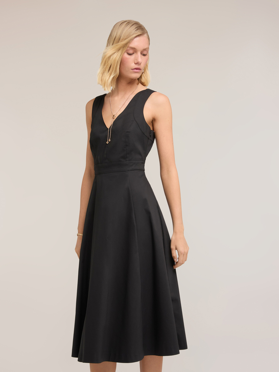 Vestito flare in cotone tecnico